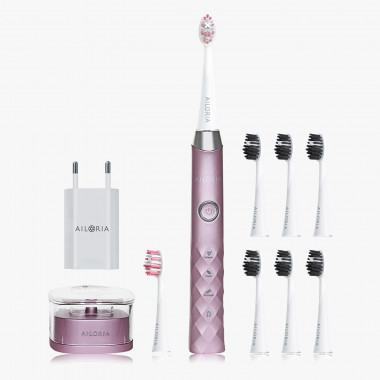 SHINE BRIGHT USB-Schallzahnbürste + 6er Set Charcoal