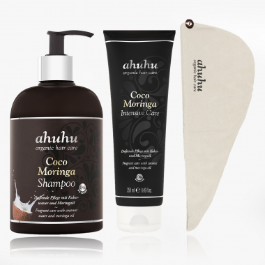 COCO MORINGA Set: Shampoo – 500 ml + Kur – 250 ml + Hair Towel