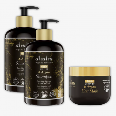 GOLD LIMITED ARGAN Shampoo Duo – 2 x 500 ml & Haarmaske – 150 ml 