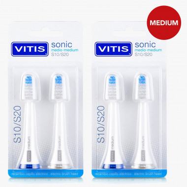 VITIS® sonic S10 Medium Bürstenkopf Set, 4-teilig