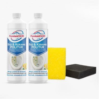 Bad- und Keramikpolitur mit 2 Schwämmen – 2 x 500 ml 