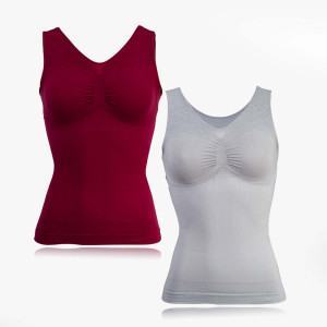 Shapewear Power Top mit Komfort-Trägern in Rosen-Design – 2er Set