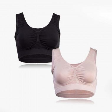 Shapewear Komfort Soft-BH in Blumen-Design – 2er Sets