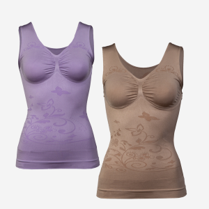 Shapewear Komfort Top in Schmetterling-Blumen-Design – 2er Set