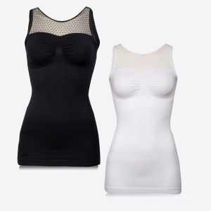 Shapewear Power Top mit Pünktchen-Spitze – 2er Set