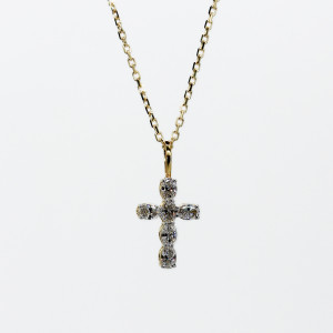 Kette Vera – 585er Gelbgold, 0,3 ct Kreuz-Anhänger