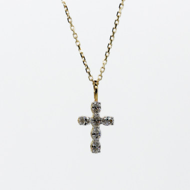 Kette Vera – 585er Gelbgold, 0,3 ct Kreuz-Anhänger