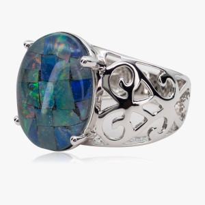 Ring Mosaikopal – 925er Silber