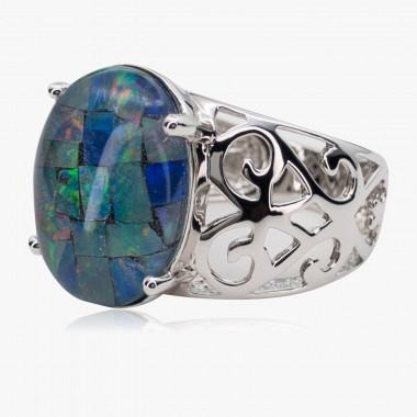 Ring Mosaikopal – 925er Silber