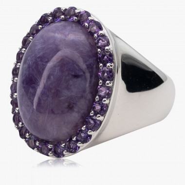 Ring Charoit-Amethyst – 925er Silber