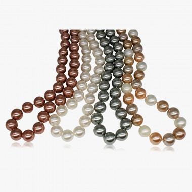 Collier Muschelkernperle silbergrau/rosé/weiss/mix