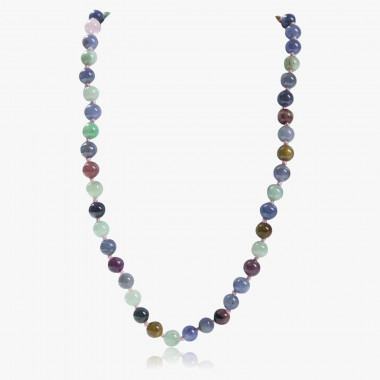 Tansanit-, Morganit- & Turmalin-Collier – Magnetverschluss
